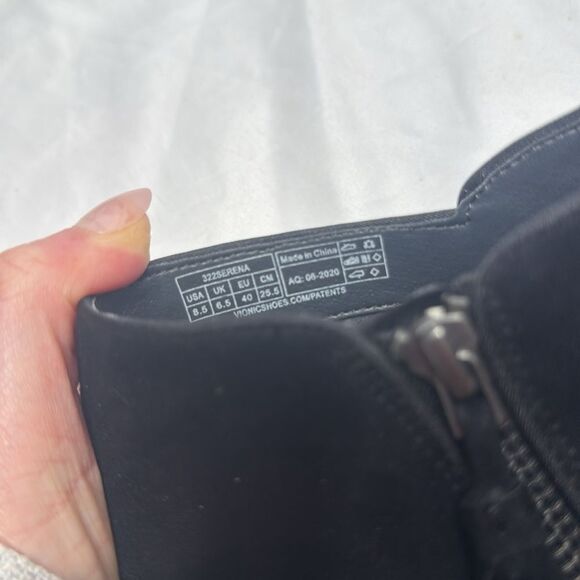 Vionic Black Ankle Booties with Suede Finish. Size 8.5. - Picture 8 of 8